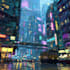 draw cyberpunk futuristic city