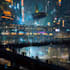 do cyberpunk futuristic city art