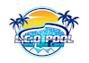 do awesome pool and spa logo with t shirt design
