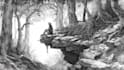 create a black and white pen and ink illustration