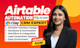 do airtable automation n8n make com, clay com airtable database crm softr webapp