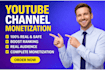 do complete youtube channel monetization promotion