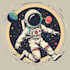 do cartoon, astronaut, space mascot logo illustration