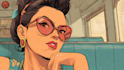create cool retro comic art design illustration
