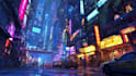 do cyberpunk futuristic city art