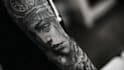 create a black and white tattoo design