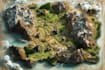 create a fantasy map landscape, background illustration