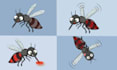 draw 2d cartoon character with 4 poses