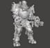 make 3d sci fi mech character,3d robotic character, 3d miniature figure, zbrush