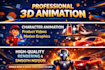 do 3d product animation, 3d medical animation and 3d product video