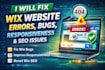 fix wix website errors, bugs, responsiveness and seo issues