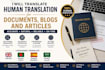 translate human translation for documents blogs and articles