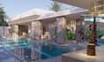 design a luxury modern pool and 3d backyard landscape
