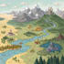 draw a fantasy map illustration