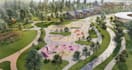 relayout resort masterplan,recreational architecture, central park cgi rendering