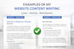professional website content for your business