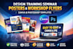 design canva training seminar poster, and workshop flyer, social media template