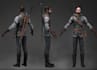 model 3d modular character, warrior model, game asset,ue5 rig3d model,uv texture