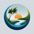 design beach landscape and lawn care logo