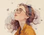 draw watercolor line objects character illustration