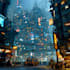 make cyberpunk city illustrations