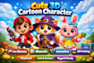 create cute 3d cartoon character modeling for games, mascots, and animation