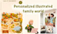 custom illustrated family poster and custom map design