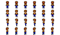 create sprite sheet, direction sprite, game boy style, rpg, retro 8bit game art