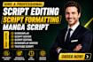 write and edit movie script screenplay film script youtube comedy script editing
