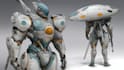 illustrate high quality futuristic mecha designs
