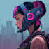 illustrate you as a cyberpunk style