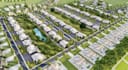 3d master plan visualization,residential site plan render,community housing plan