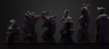 do 3d mythological chess set,3d gothic head bust, iconic figurines,3d board game