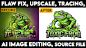 edit ai images, fix flaws, upscale and refine logo