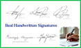 design a professional hand drawn signature on paper
