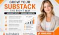 setup substack account and design substack newsletter template