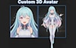 create 3d vrchat anime avatar custom vtuber model with face rig in blender unity