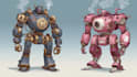 draw amazing character mecha robot illustration