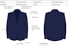 make accurate suit tech pack with measurements specs and construction detail