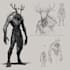 design scary horror creature and character concept art