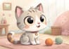 draw cute cartoon style cat illustration