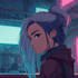 create anime cyberpunk illustration