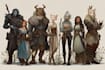 design dnd character, fantasy character, dnd party