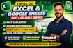 do excel data entry, google sheets, formulas, and stock management