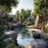 create backyard landscape design rendering