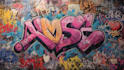 manually design graffiti street art canvas