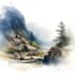 draw a watercolor landscape illustration