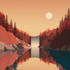 create flat landscape illustration of nature