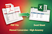convert PDF to clean, editable excel files
