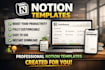 create custom notion template, notion expert notion automation notion workspace